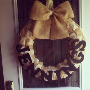 Perfect for Wedding Gift!! This beautiful Brown and Cream burlap wreath has been custom made with the last name of newly weds! This would make a perfect wedding shower gift!