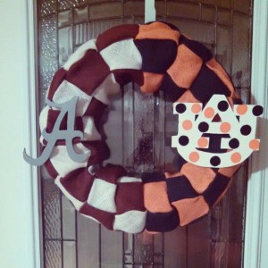 Auburn/Alabama House Divided Burlap Wreath!