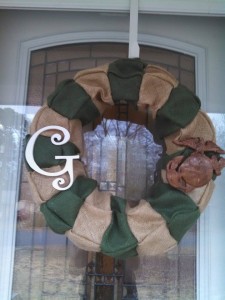 Brown and Hunter Green Marine Wreath with added Eagle, Globe, and Anchor