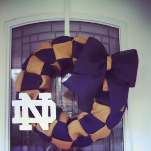 Notre Dam Burlap Wreath