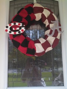 Georgia/Alabama House divided Burlap Wreath!