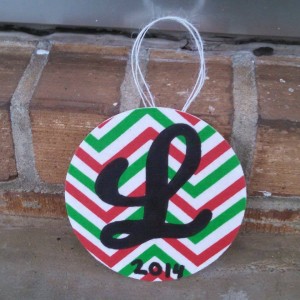 4 inch fabric covered Christmas Ornaments. Can be customized with any initial and can be made with or without the year.