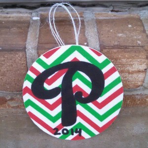 4 inch fabric covered Christmas Ornaments. Can be customized with any initial and can be made with or without the year.