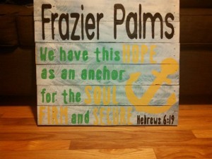 We have this hope as an anchors for the Soul Firm and Secure Hebrews 6:19 Pallet Art Sign